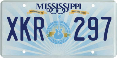 MS license plate XKR297