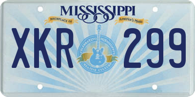 MS license plate XKR299