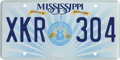 MS license plate XKR304