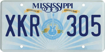 MS license plate XKR305