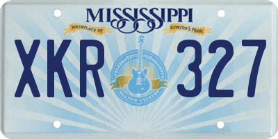 MS license plate XKR327