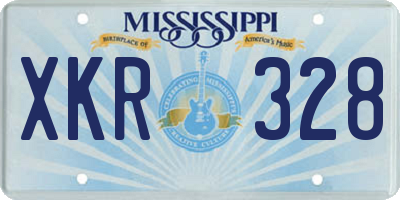 MS license plate XKR328