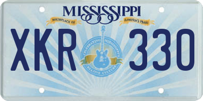 MS license plate XKR330