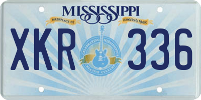 MS license plate XKR336