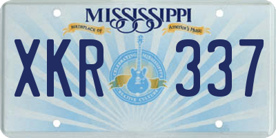 MS license plate XKR337