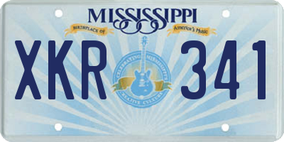 MS license plate XKR341