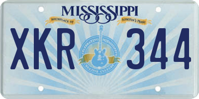 MS license plate XKR344