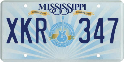 MS license plate XKR347