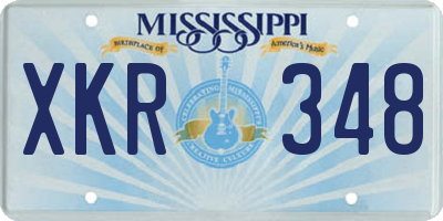 MS license plate XKR348