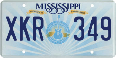 MS license plate XKR349