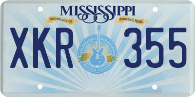 MS license plate XKR355