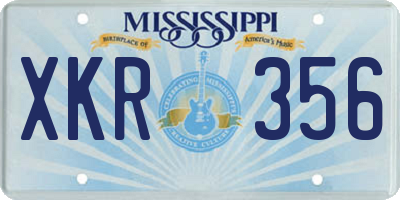 MS license plate XKR356