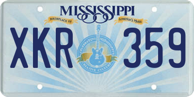MS license plate XKR359