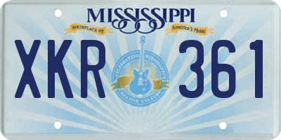 MS license plate XKR361