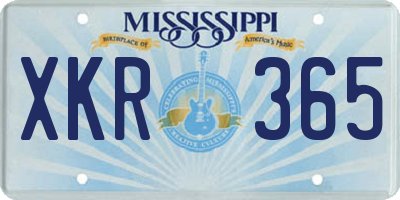 MS license plate XKR365