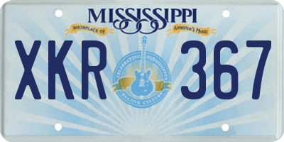MS license plate XKR367
