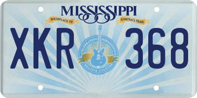 MS license plate XKR368