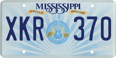 MS license plate XKR370