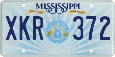 MS license plate XKR372