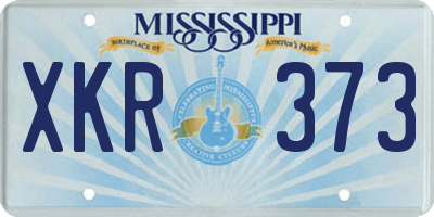 MS license plate XKR373