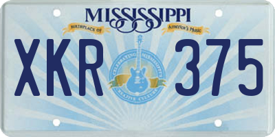 MS license plate XKR375