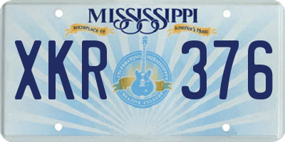 MS license plate XKR376