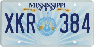 MS license plate XKR384