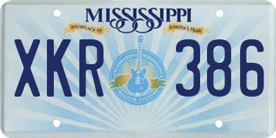 MS license plate XKR386
