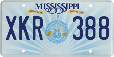 MS license plate XKR388
