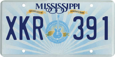 MS license plate XKR391