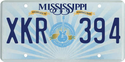 MS license plate XKR394