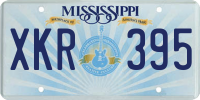 MS license plate XKR395