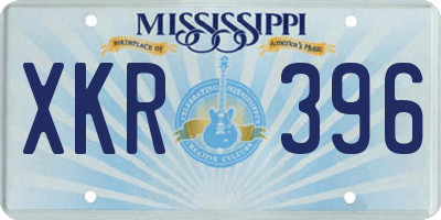 MS license plate XKR396