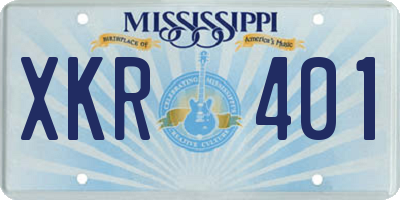 MS license plate XKR401