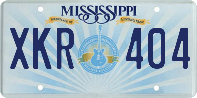 MS license plate XKR404
