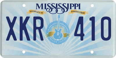 MS license plate XKR410