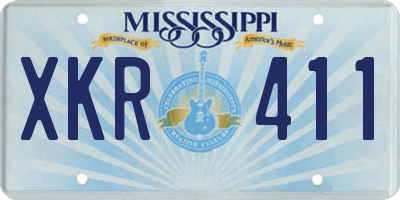 MS license plate XKR411