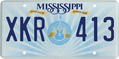 MS license plate XKR413