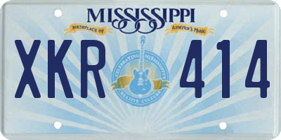 MS license plate XKR414