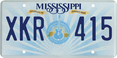 MS license plate XKR415
