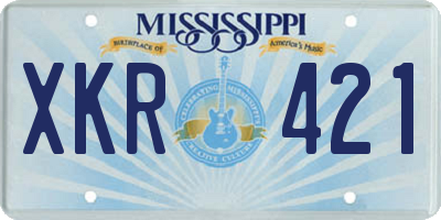 MS license plate XKR421