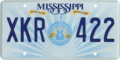 MS license plate XKR422