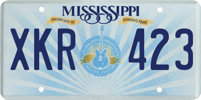 MS license plate XKR423
