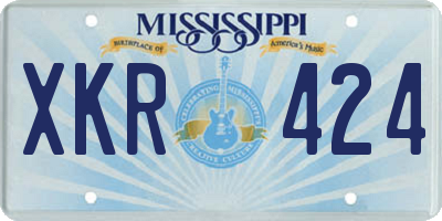 MS license plate XKR424