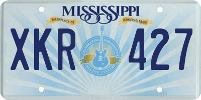 MS license plate XKR427