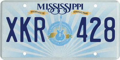 MS license plate XKR428
