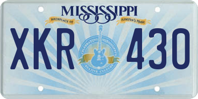 MS license plate XKR430