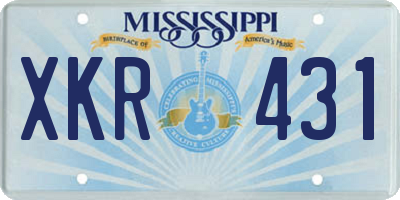 MS license plate XKR431