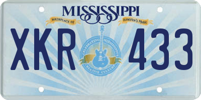MS license plate XKR433