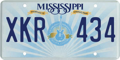 MS license plate XKR434